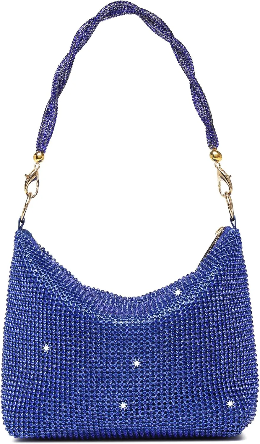 Afashor Fashion Womens Evening Bag Glitter Rhinestone Purse Shiny Clutch Handbag for Party Wedding