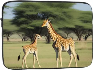 African Savannah Giraffe Calf Prints Shockproof Portable Laptop Sleeve Bag 17 inch - Protective Case for Men and Women's Business Travel, Office Daily Use