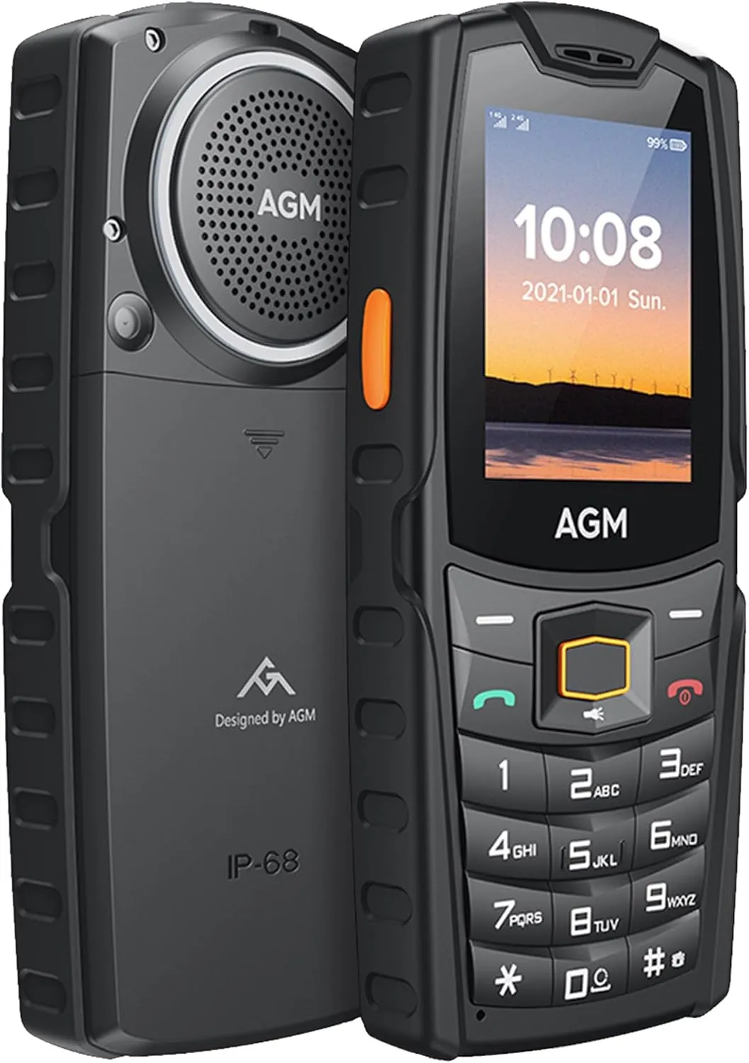 AGM Feature Cellphone, Rugged Dumb Phone, 4G Dual SIM GSM Unlocked, Large Button & Font for Seniors, 109dB Louder Speaker, 2500mAh, Waterproof/Dustproof/Shockproof, T-Mobile Compatible ONLY | M6