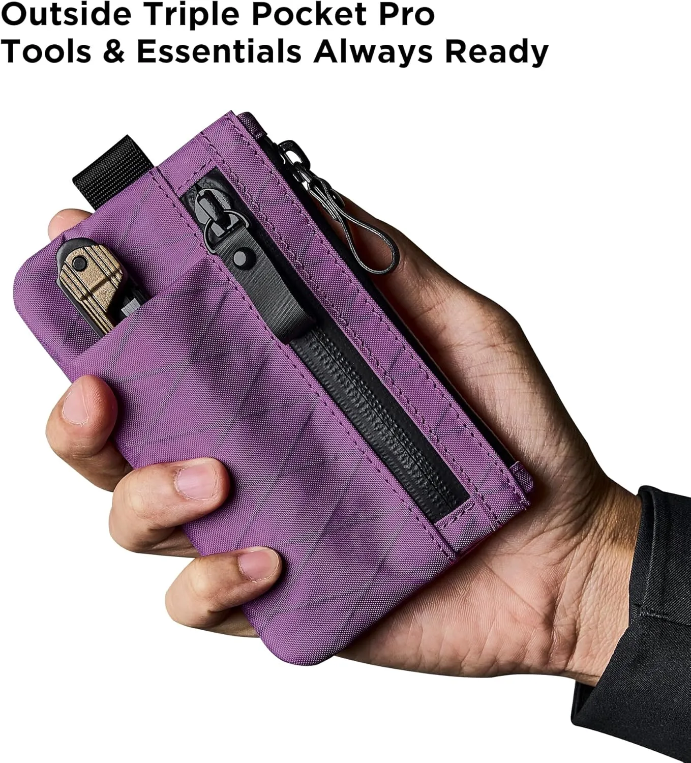 ALPAKA Zip Pouch Pro - Minimalist Zipper Wallet - with RFID Blocking ID Card Holder Wallet with Zipper for Men with Multi-tool Slot