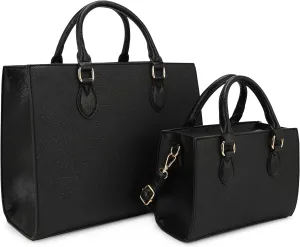 ALYSSA Large Tote Handbag for Women Top Handle Faux Leather Satchel Crossbody Shoulder Purse 2pcs Set