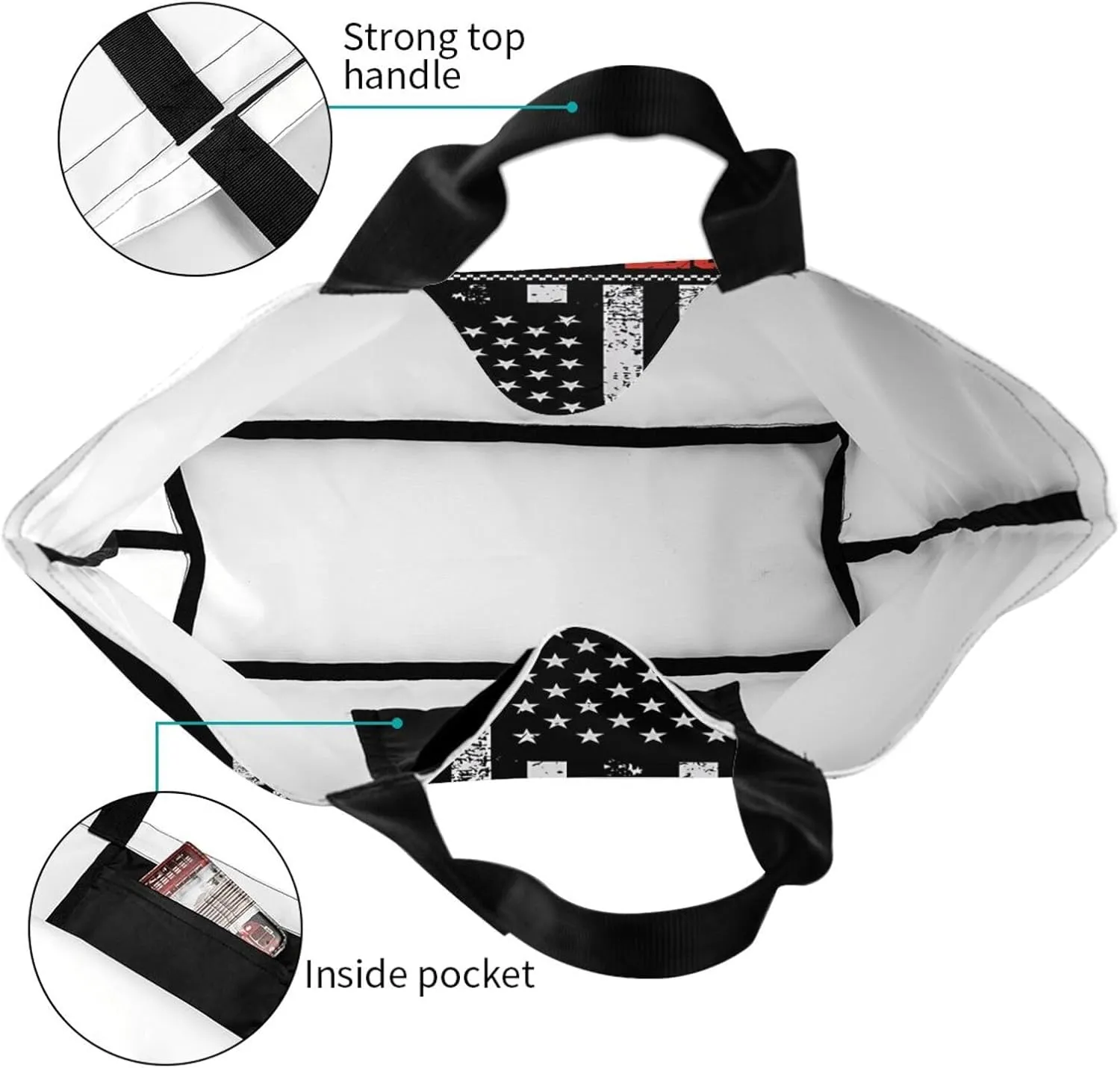American Motorcycle Flag Dirt Bike Women's Tote Bag Large Capacity Single Shoulder Bags Handbag for Shopping Work