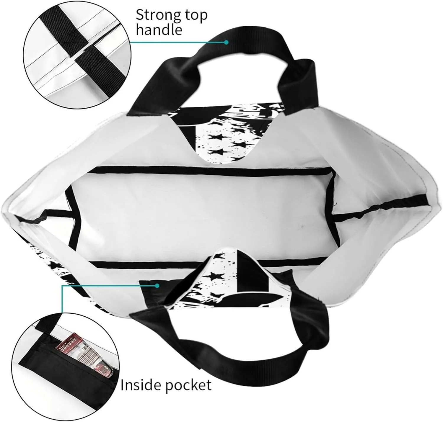 American Motorcycle Flag Dirt Bike Women's Tote Bag Large Capacity Single Shoulder Bags Handbag for Shopping Work