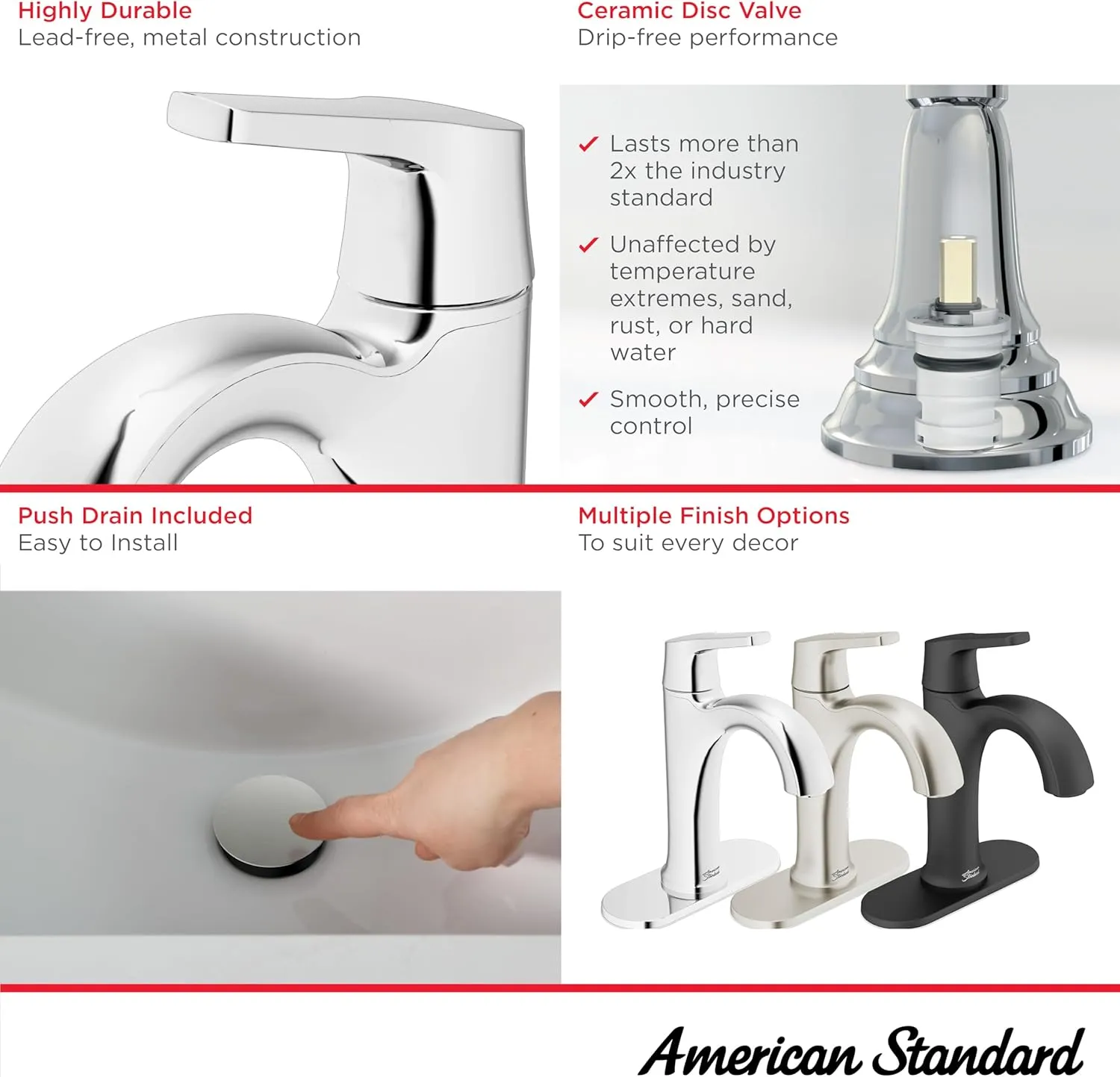 American Standard 7429101.243, Becklow Single-Handle Bathroom Faucet , Matte Black
