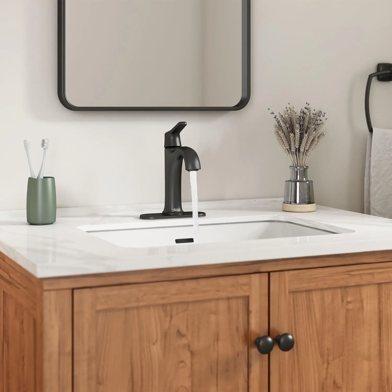 American Standard 7429101.243, Becklow Single-Handle Bathroom Faucet , Matte Black