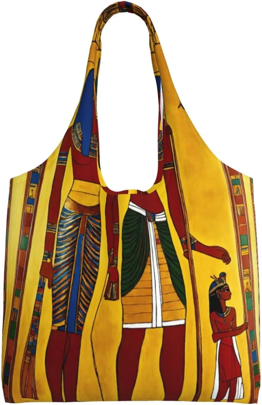 Ancient Egypt Tribe Series Print Canvas Tote Bags,Reusable Cloth Bags For Shopping Beach Grocery Trendy