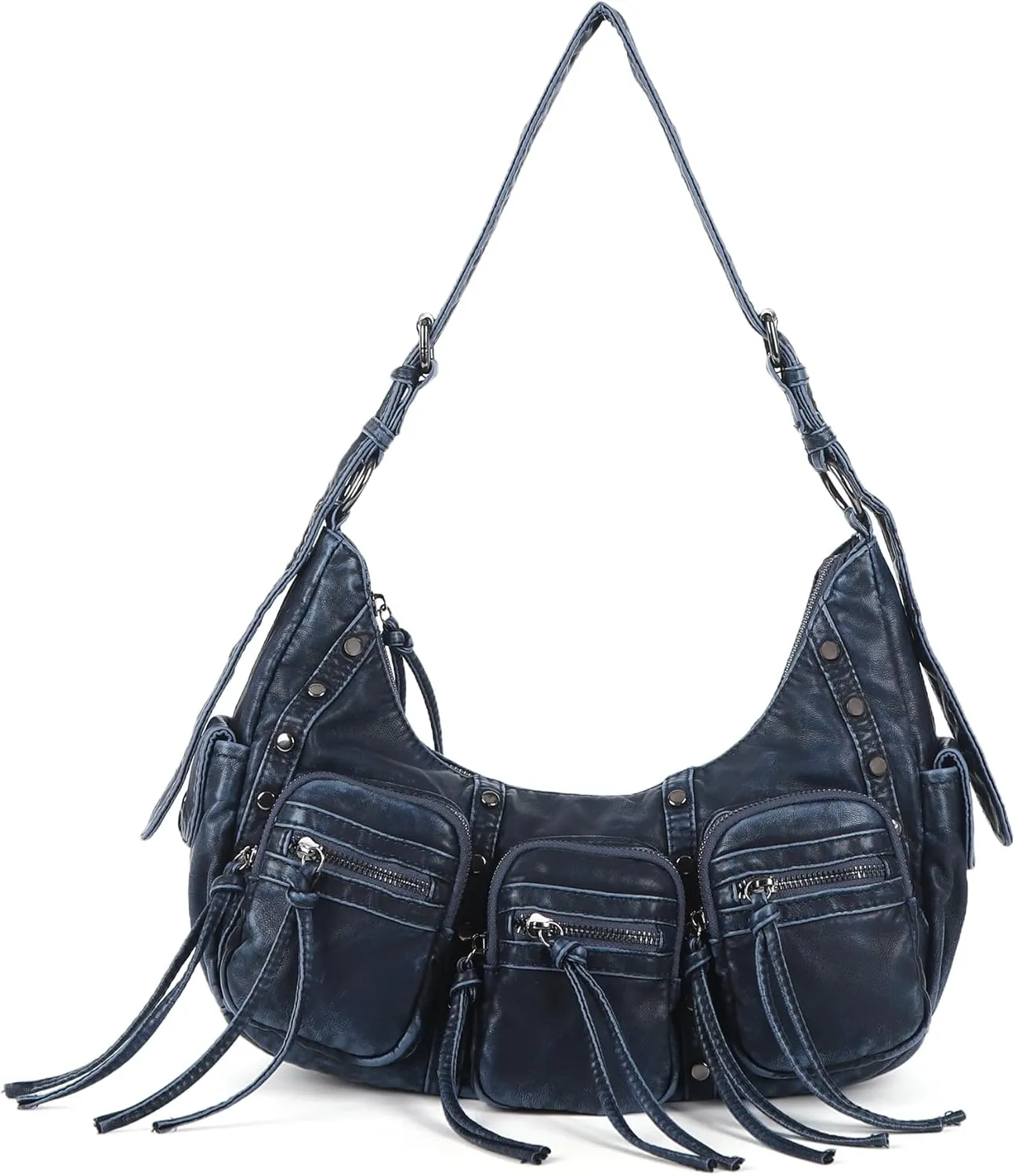 Angel Kiss Hobo Bags Purse for Women Y2K Shoulder Bag Multi Pockets Designer Satchel Studded Handbags with Strap