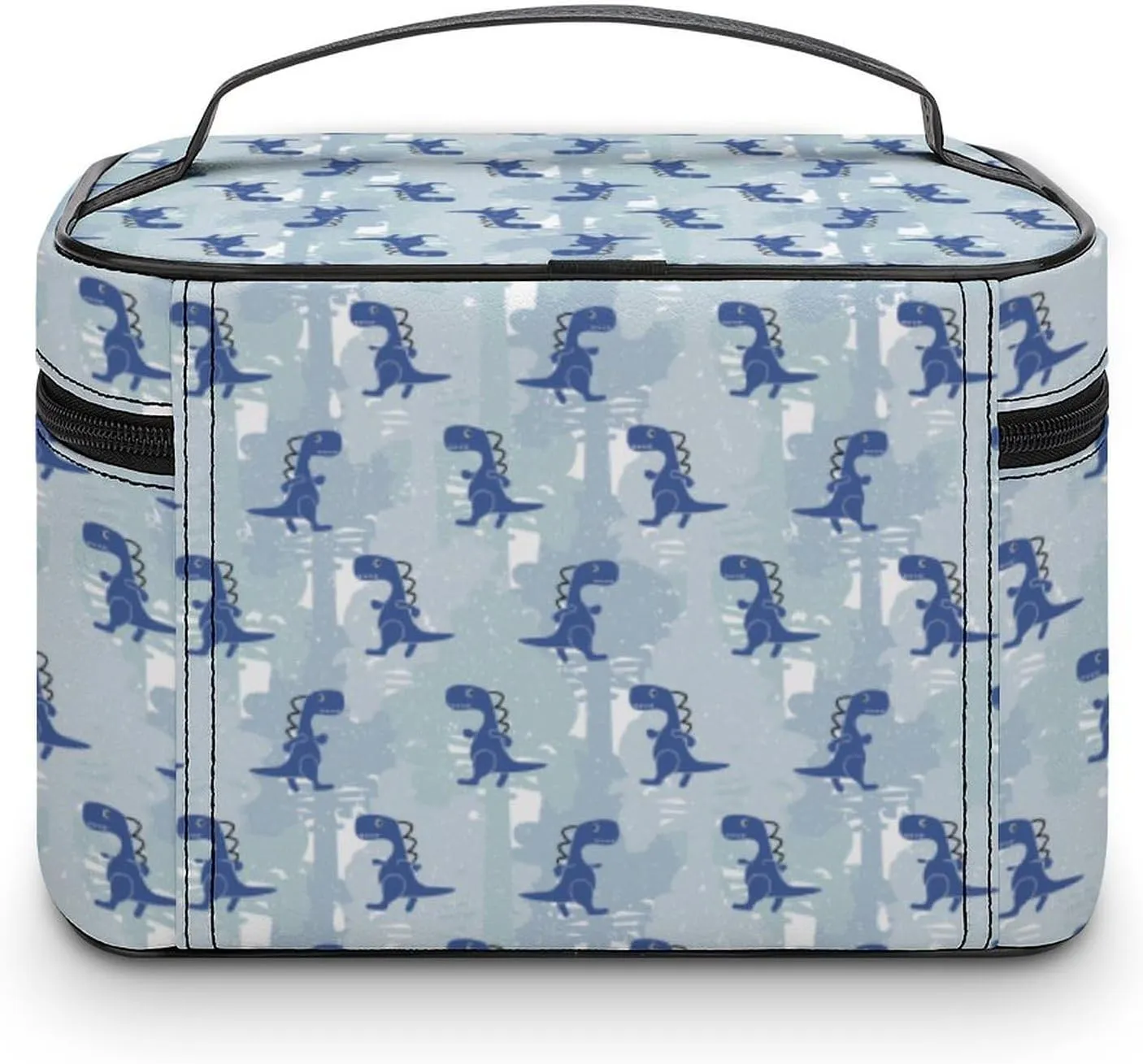 Anime Cute Animal Dinosaurs Makeup Bags For Women Travel Cosmetic Bag Large Waterproof Skincare Toiletry Bags With Handle Cosmetic Organizer Portable Make Up Box For Wedding Party