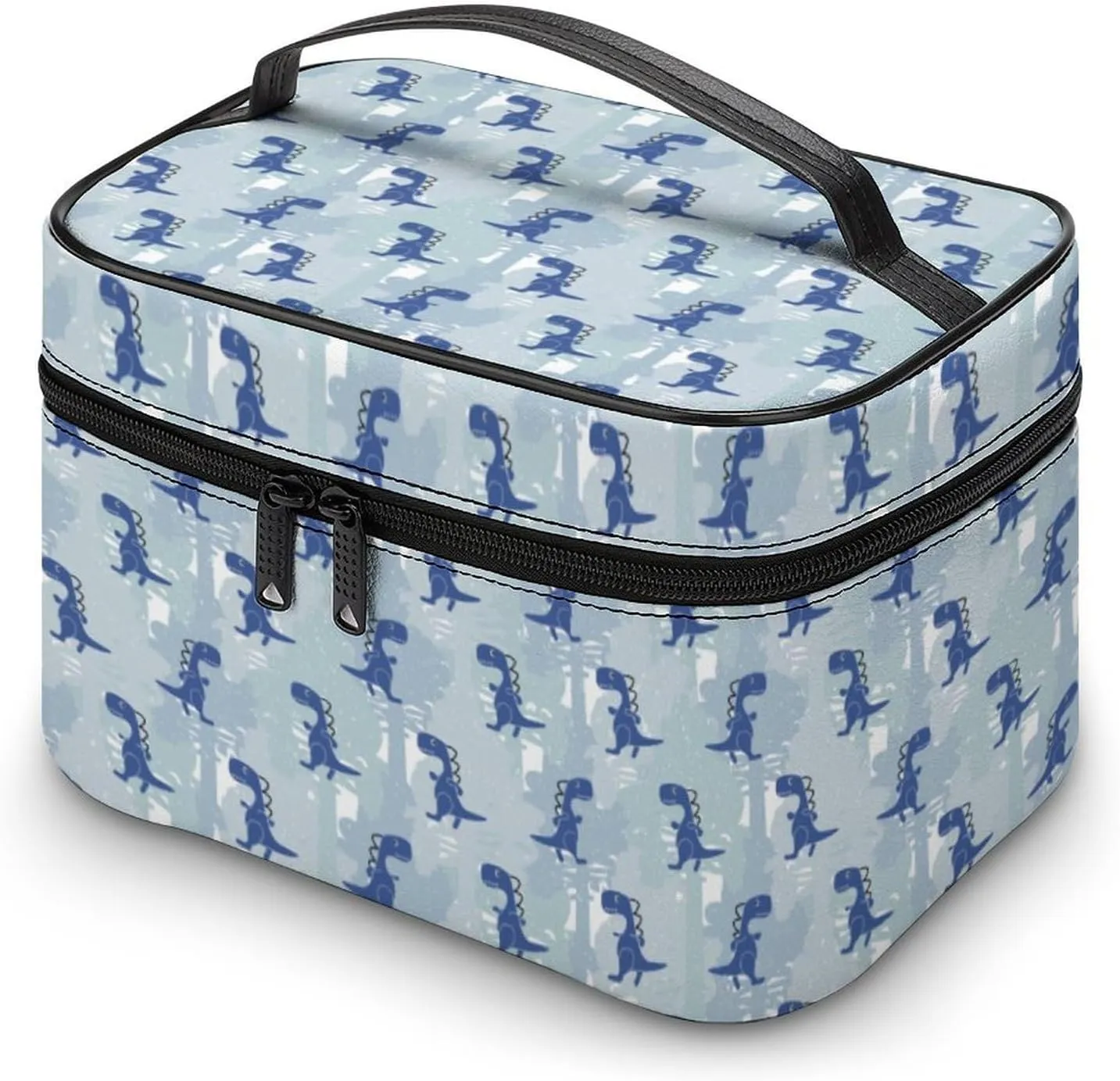 Anime Cute Animal Dinosaurs Makeup Bags For Women Travel Cosmetic Bag Large Waterproof Skincare Toiletry Bags With Handle Cosmetic Organizer Portable Make Up Box For Wedding Party