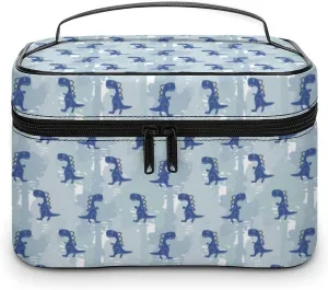 Anime Cute Animal Dinosaurs Makeup Bags For Women Travel Cosmetic Bag Large Waterproof Skincare Toiletry Bags With Handle Cosmetic Organizer Portable Make Up Box For Wedding Party