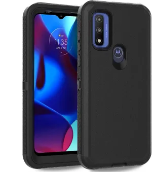 Anloes Case for Moto G Pure 2021/G Play 2023/G Power 2022, Motorola G Pure Phone Case Heavy Duty Shockproof Dustproof Protection, 3 in 1 Rugged Defender Protective Bumper Cover(Black)