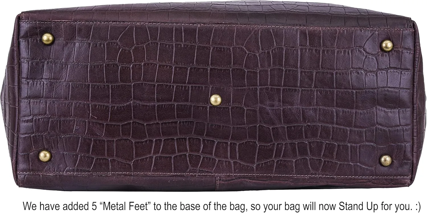 ANTONIO VALERIA Avery Leather Tote/Top Handle Shoulder Bag for Women