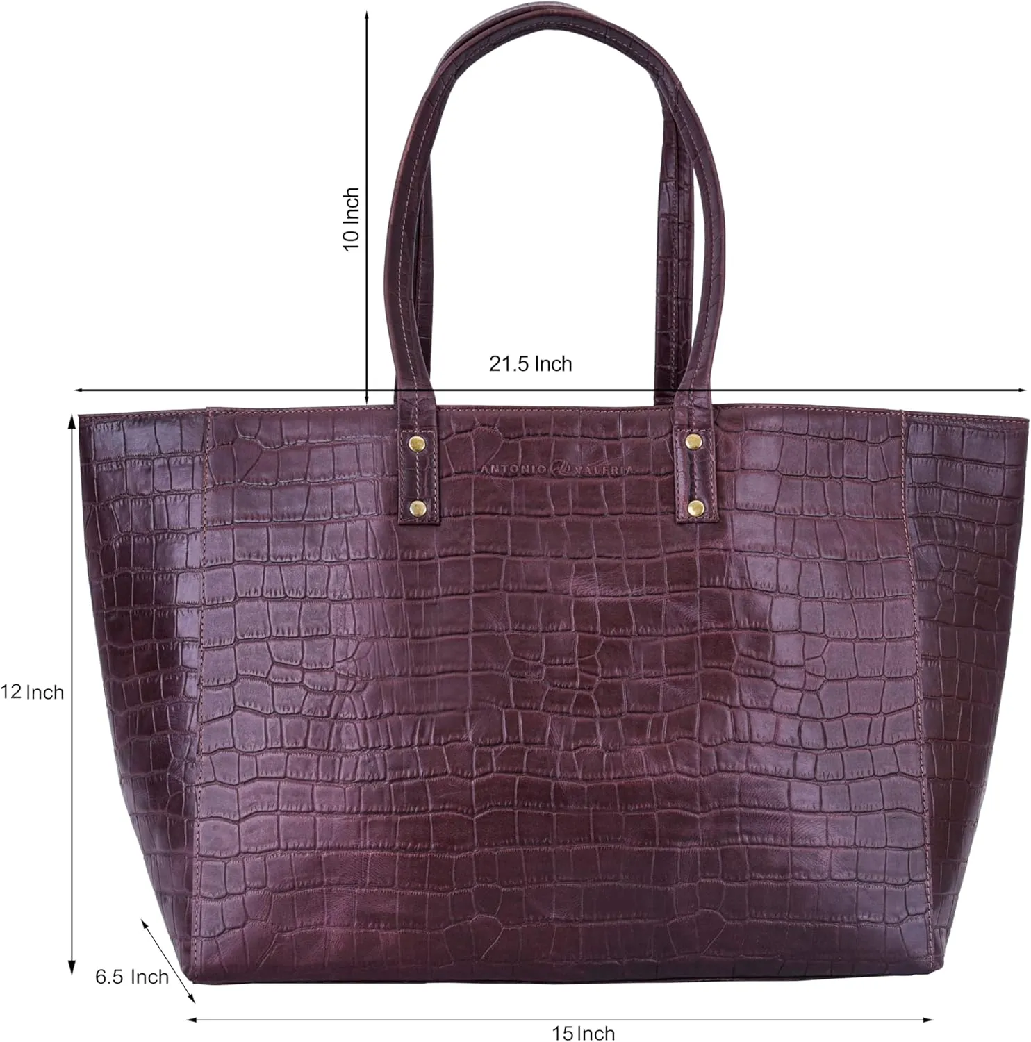 ANTONIO VALERIA Avery Leather Tote/Top Handle Shoulder Bag for Women