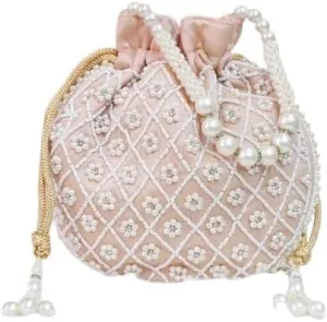 AOU Potli | Polysilk Handbags for women | Embroidered Women Potli Bag | Traditional Indian Potli Bags | Wedding