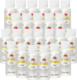 Apple Barrel Gloss Acrylic Paint in Assorted Colors (2-Ounce), 20621 White (Pack of 24)