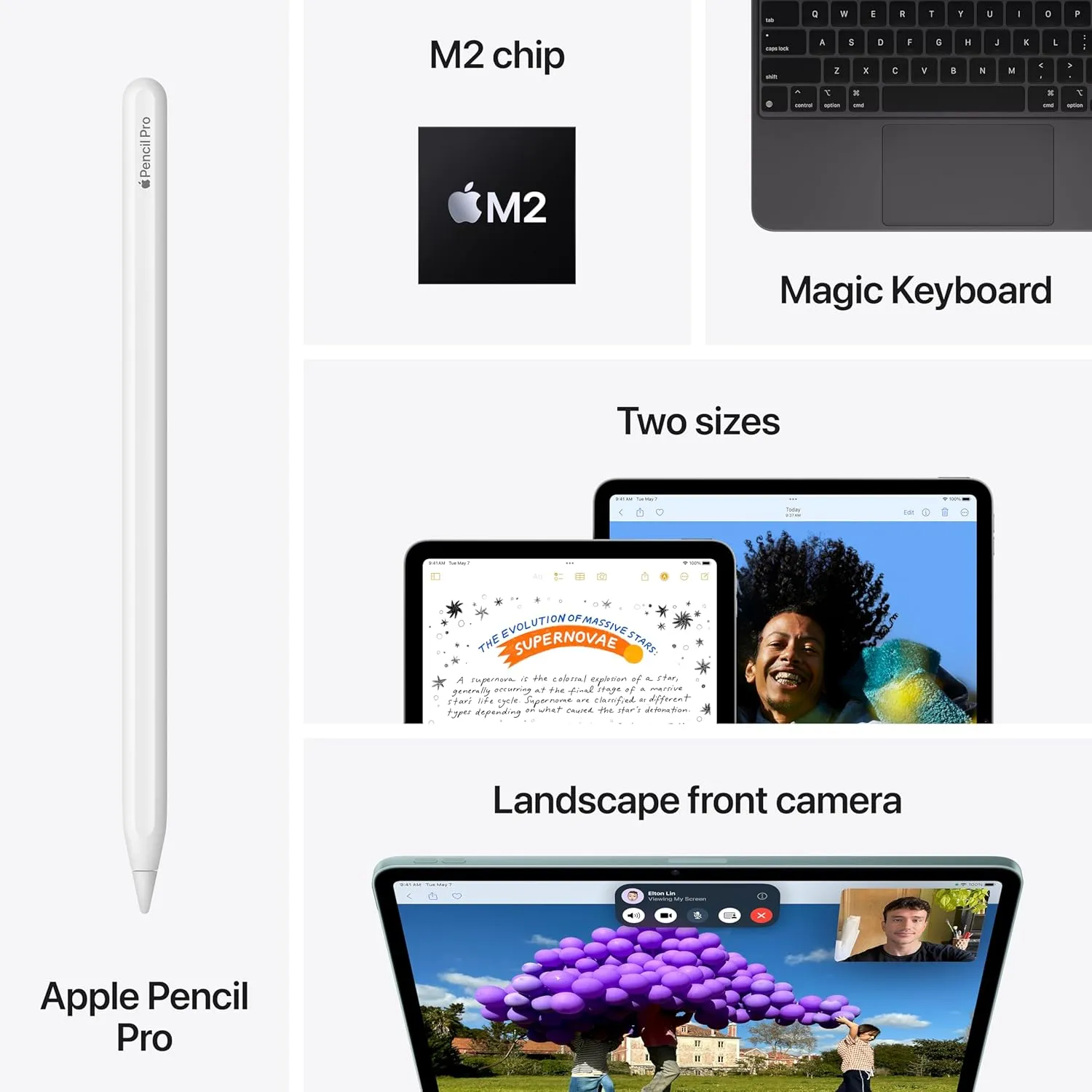 Apple iPad Air 13-inch (M2): Built for Apple Intelligence, Liquid Retina Display, 512GB, 12MP Front/Back Camera, Wi-Fi 6E, Touch ID, All-Day Battery Life — Space Gray