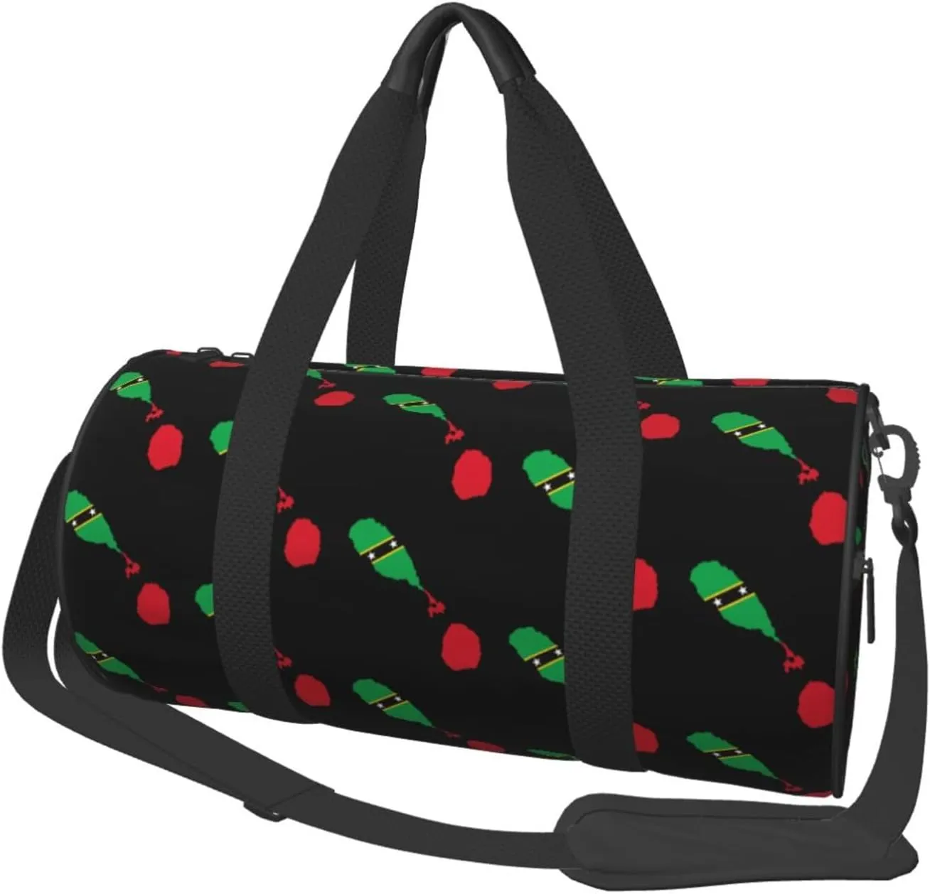 ARESU Saint Kitts And Nevis Flag Map Duffel Bag Gym Bag Sports Bags Foldable Travel Bag Multipurpose Backpack
