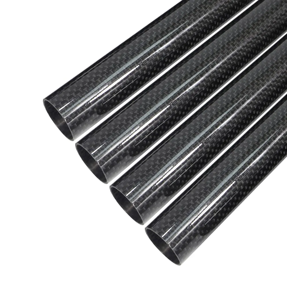ARRIS 4PCS 28mm x 30mm x 500mm 3K Roll Wrapped 100% Pure Carbon Fiber Tube Glossy Surface