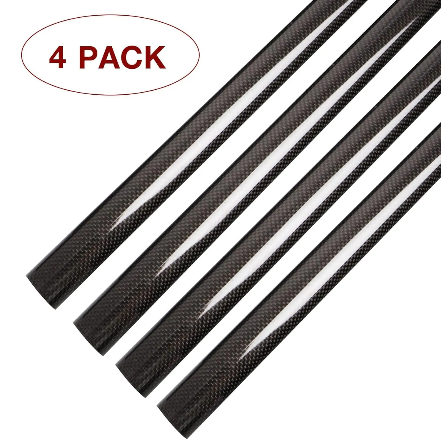 ARRIS 4PCS 28mm x 30mm x 500mm 3K Roll Wrapped 100% Pure Carbon Fiber Tube Glossy Surface