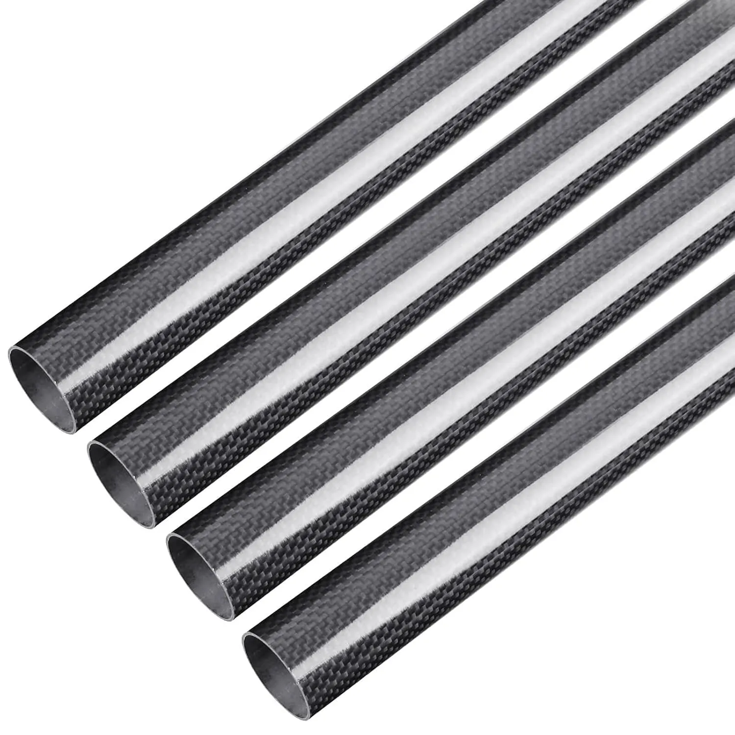 ARRIS 4PCS 28mm x 30mm x 500mm 3K Roll Wrapped 100% Pure Carbon Fiber Tube Glossy Surface