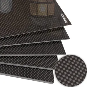 ARRIS Carbon Fiber Sheet 3mm, Available in 100X250X 1.0MM 1.5MM 2.0MM 2.5MM 4.0MM 4.5MM 5MM 6MM 3K Real Carbon Fibre Sheets, Plain Glossy Carbon Board Plate
