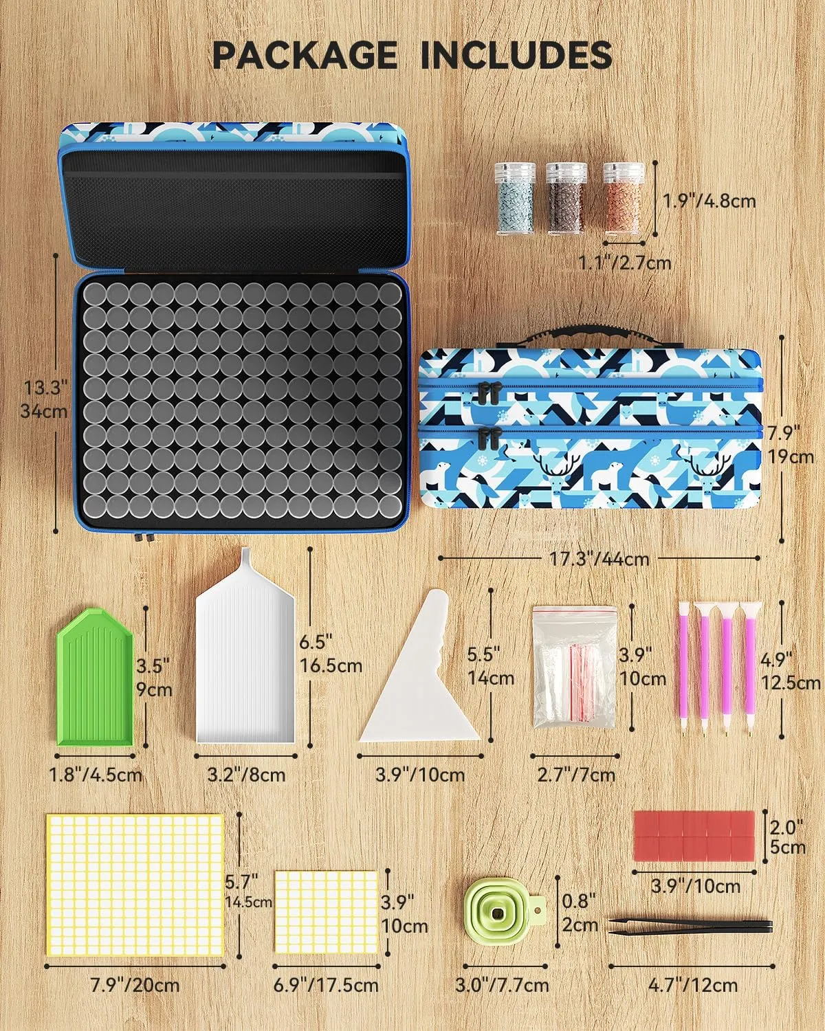 ARTDOT 420 Slots Storage Container for Diamond Art Kits for Adults,Portable Bead Storage Boxes for Diamond Painting Accessories and Tools(Blue)
