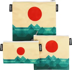 Artovida Artists Collective Lunch Baggies | Snack and Sandwich Bags with Zipper - Improved Dual Layer Design by Budi Kwan (Indonesia) The Ocean, the Sea, the Wave