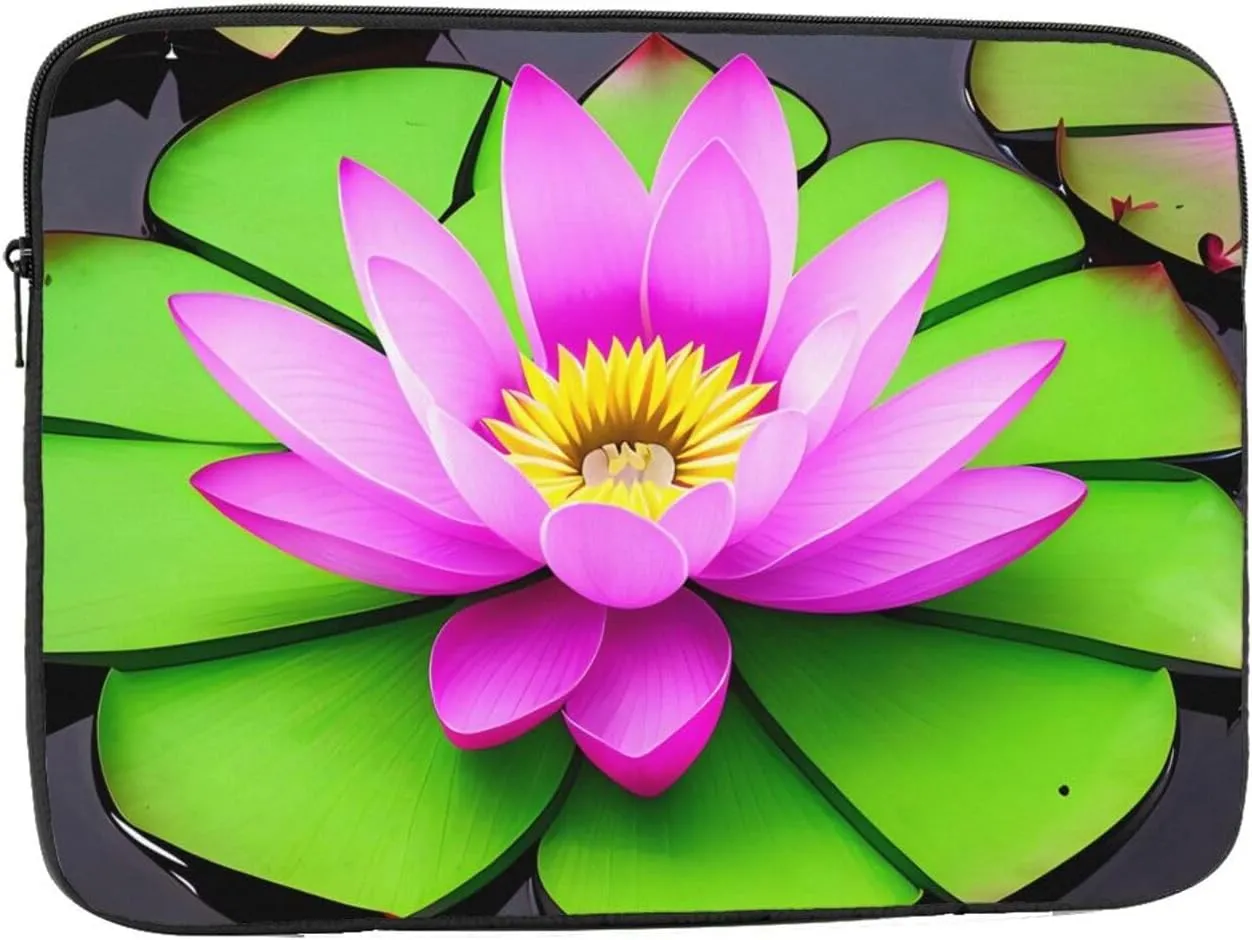 Asian Lotus Flower Prints Shockproof Portable Laptop Sleeve Bag 17 inch - Protective Case for Men and Women's Business Travel, Office Daily Use