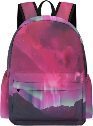 Aurora Pink-Romance Unisex Laptop Backpack Lightweight Shoulder Bag Travel Daypack