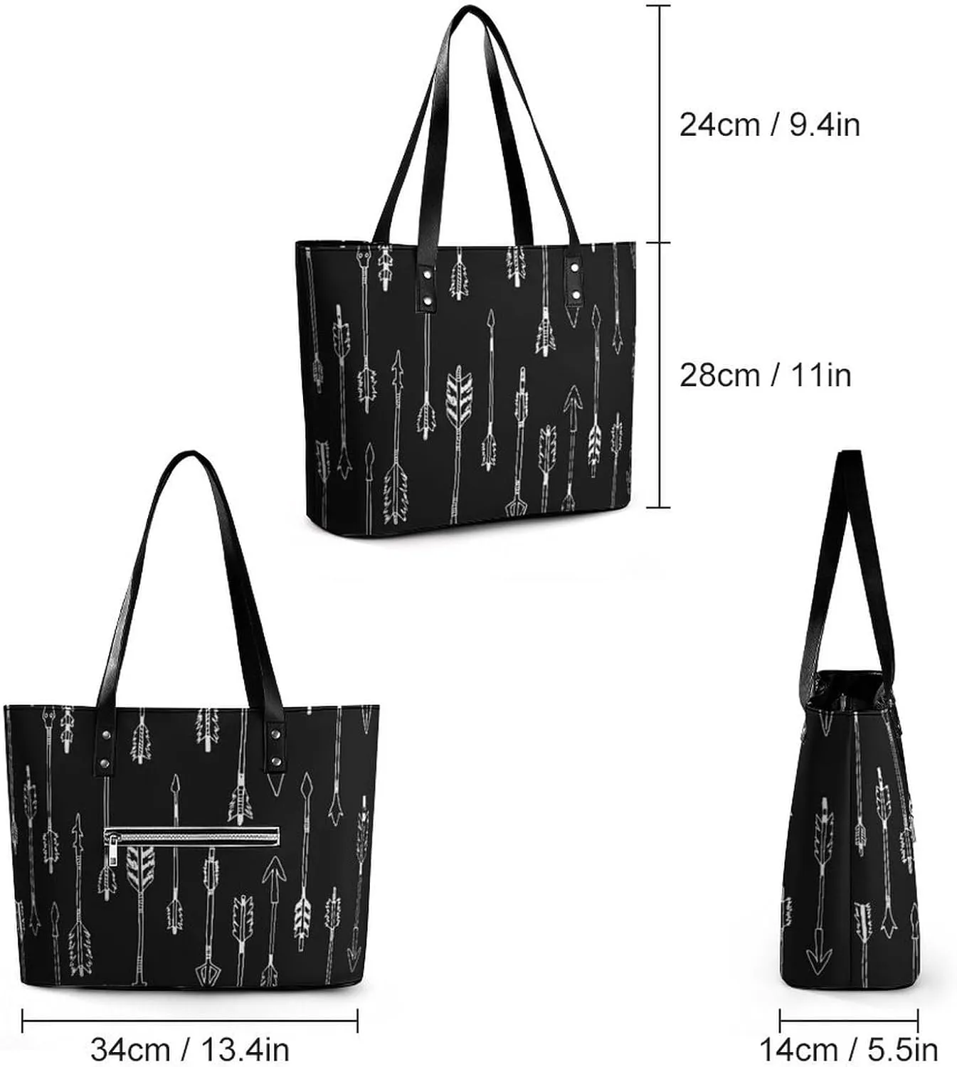 Autism Awareness Watercolor Splatter A Leather Handbag with Large Capacity And Portability