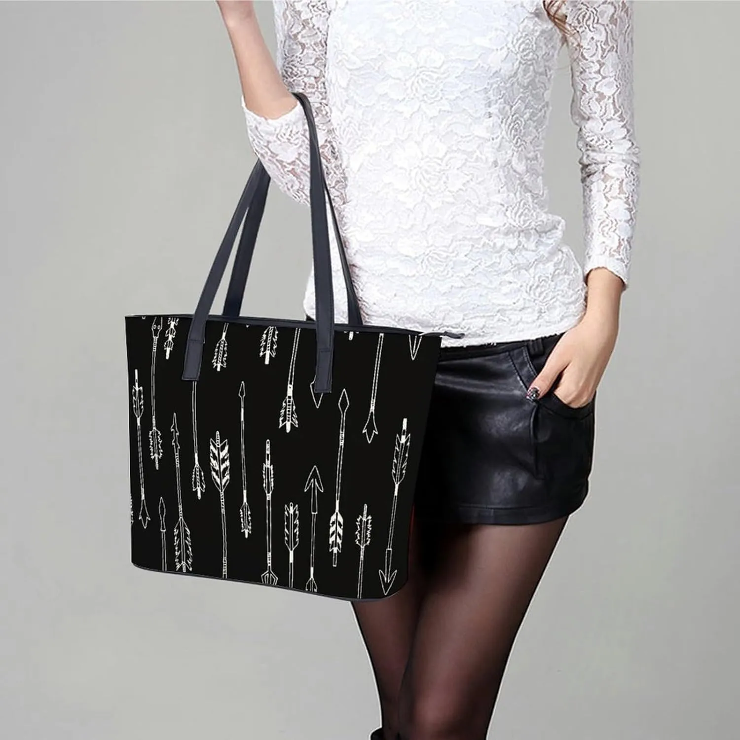 Autism Awareness Watercolor Splatter A Leather Handbag with Large Capacity And Portability