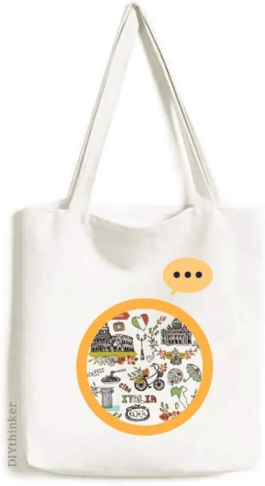 Autumn Colosseum Roma Italy Graffiti Expression Gift Sack Canvas Tote Shoulder Bag