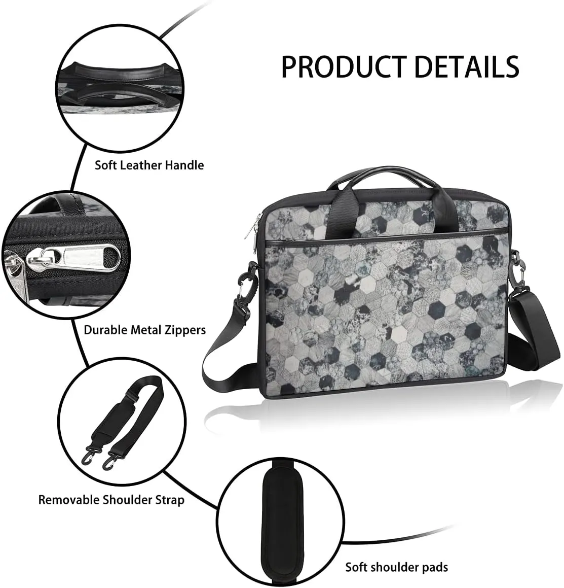 Autumn Forest Animals Birds Laptop Shoulder Messenger Bag Waterproof Laptop Briefcase with Handle and Padded Strap