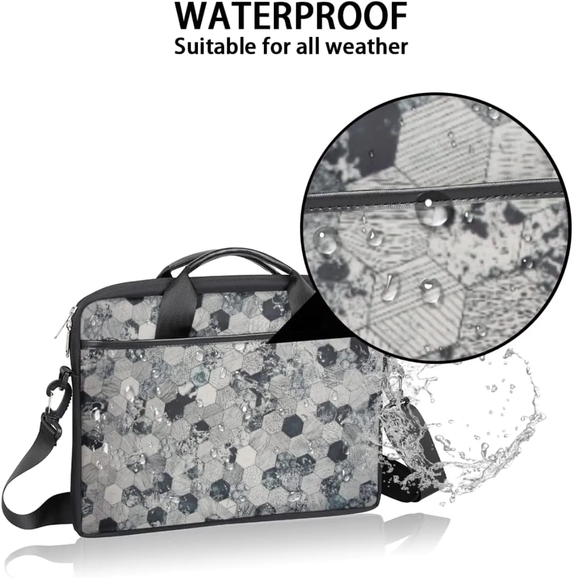 Autumn Forest Animals Birds Laptop Shoulder Messenger Bag Waterproof Laptop Briefcase with Handle and Padded Strap