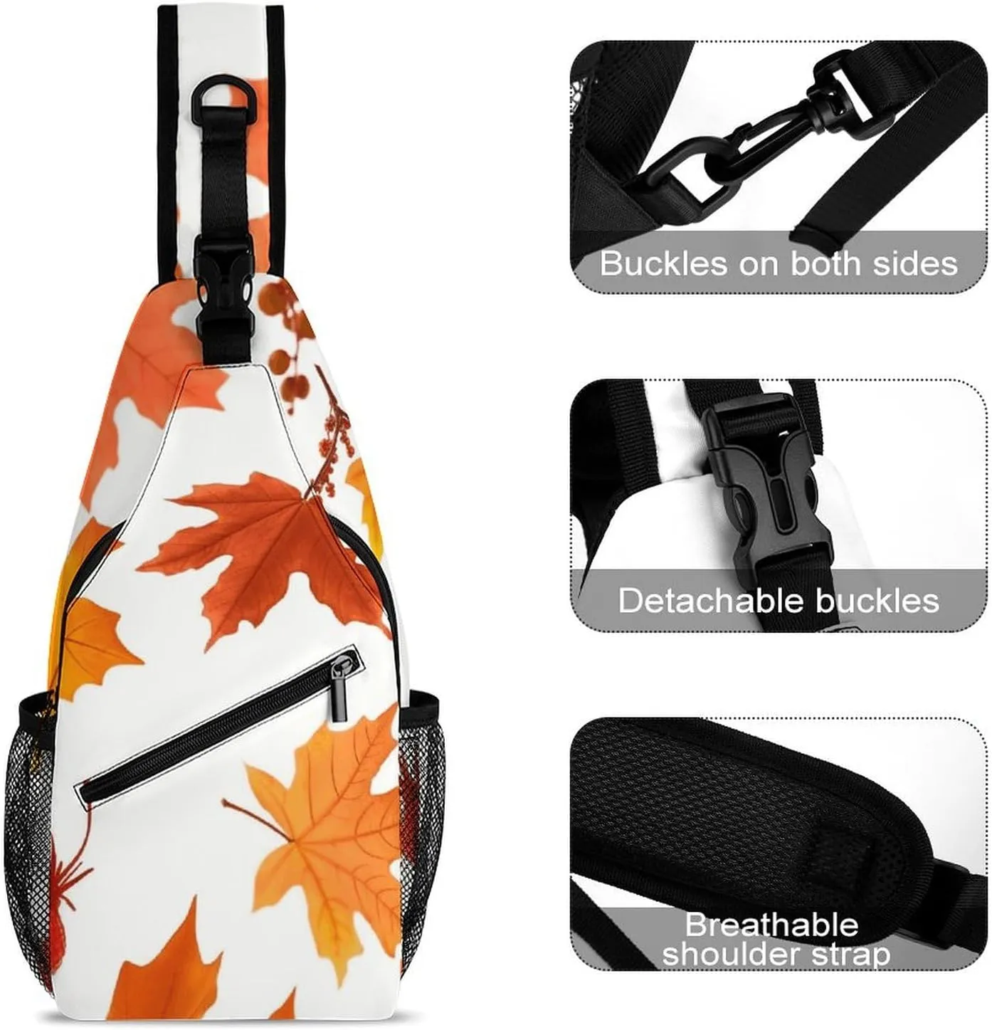 Autumn Maple Leaves Sling Bag Crossbody Bags Cross Body Bag Fanny Packs Chest Bags Sling Purses for Travel