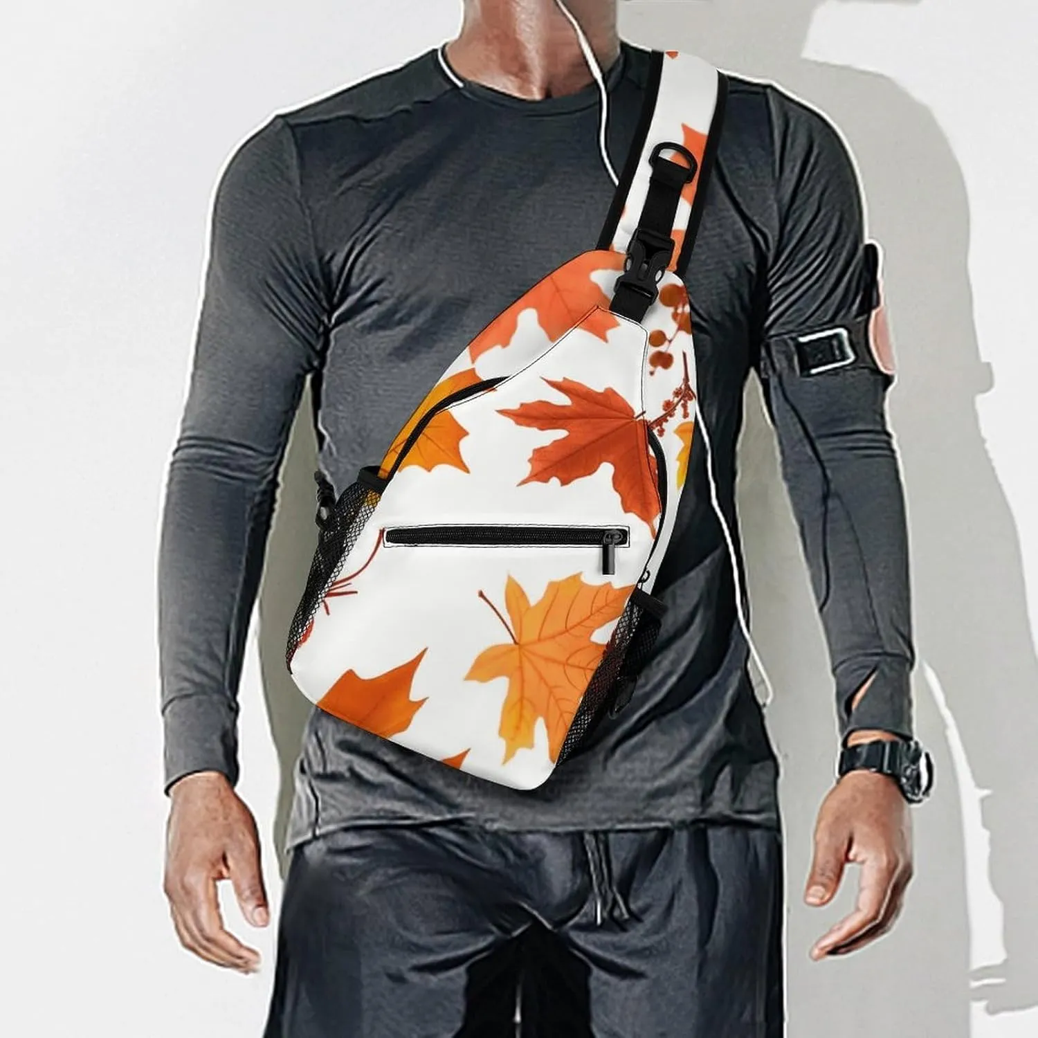 Autumn Maple Leaves Sling Bag Crossbody Bags Cross Body Bag Fanny Packs Chest Bags Sling Purses for Travel