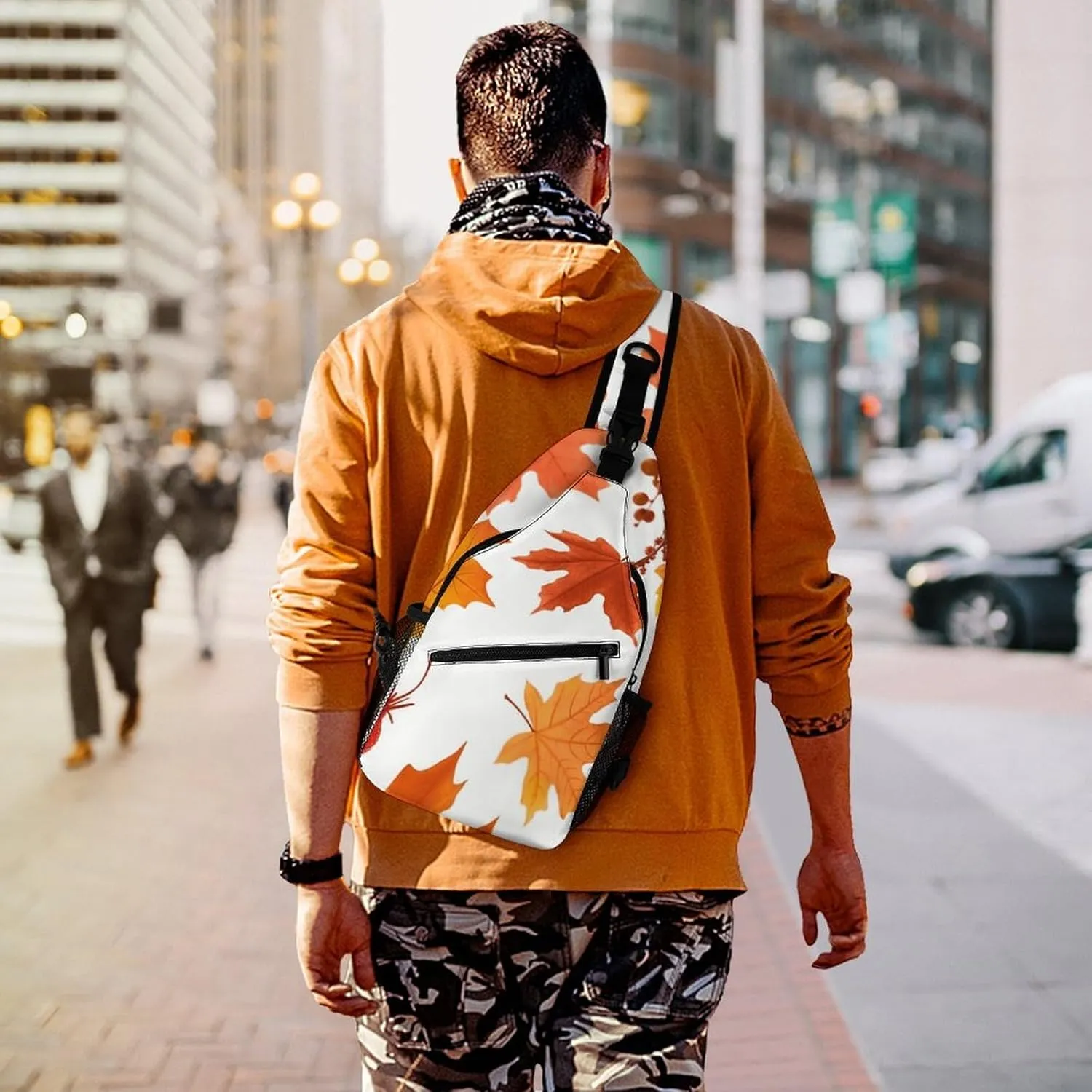 Autumn Maple Leaves Sling Bag Crossbody Bags Cross Body Bag Fanny Packs Chest Bags Sling Purses for Travel