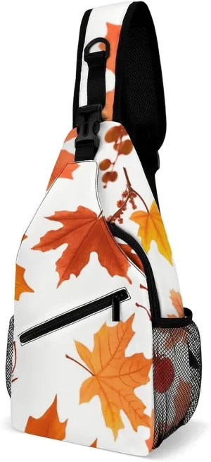 Autumn Maple Leaves Sling Bag Crossbody Bags Cross Body Bag Fanny Packs Chest Bags Sling Purses for Travel