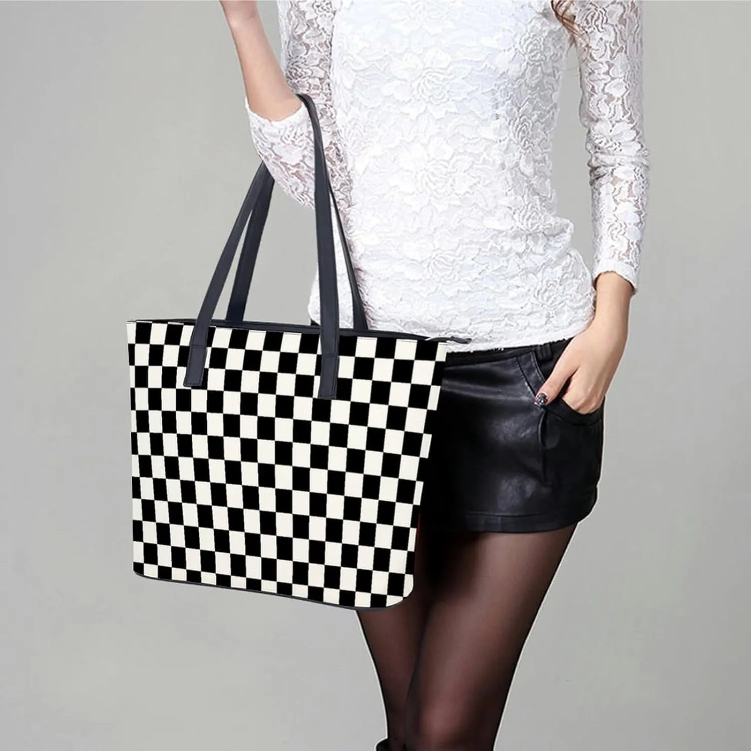 Aztec Geometric Ethnic Patterns Leather Handbag Smooth Wrinkle Resistant Lightweight And Convenient