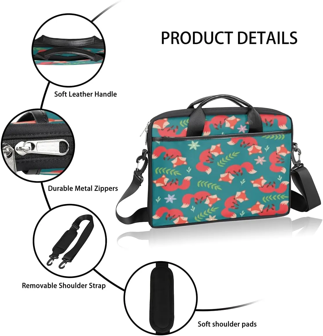 Aztec Pattern Laptop Bag for Men Women 13-15 Inch Case Bags Sleeve Shoulder with Anti Slip Removable The Pad Straps