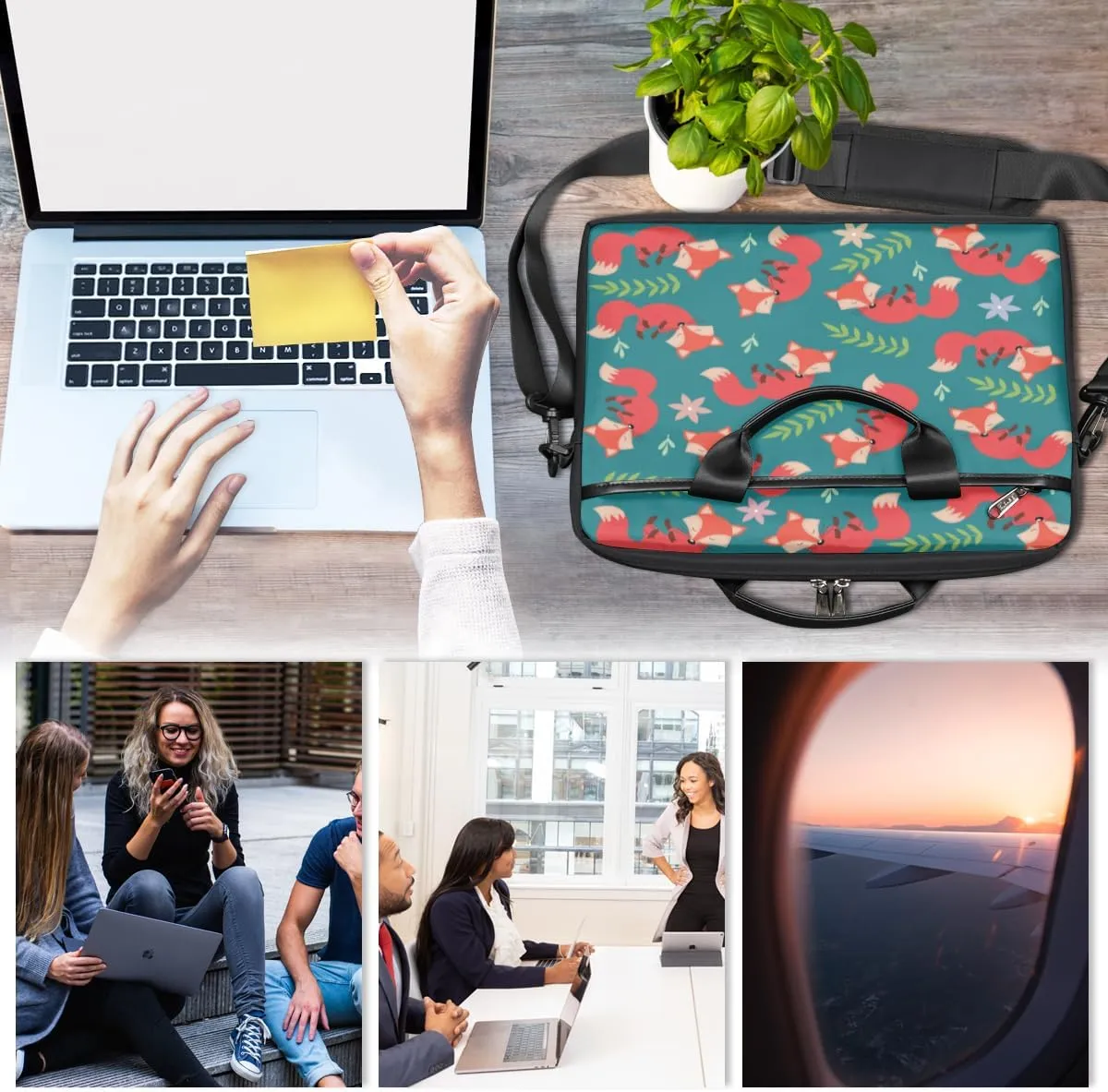 Aztec Pattern Laptop Bag for Men Women 13-15 Inch Case Bags Sleeve Shoulder with Anti Slip Removable The Pad Straps