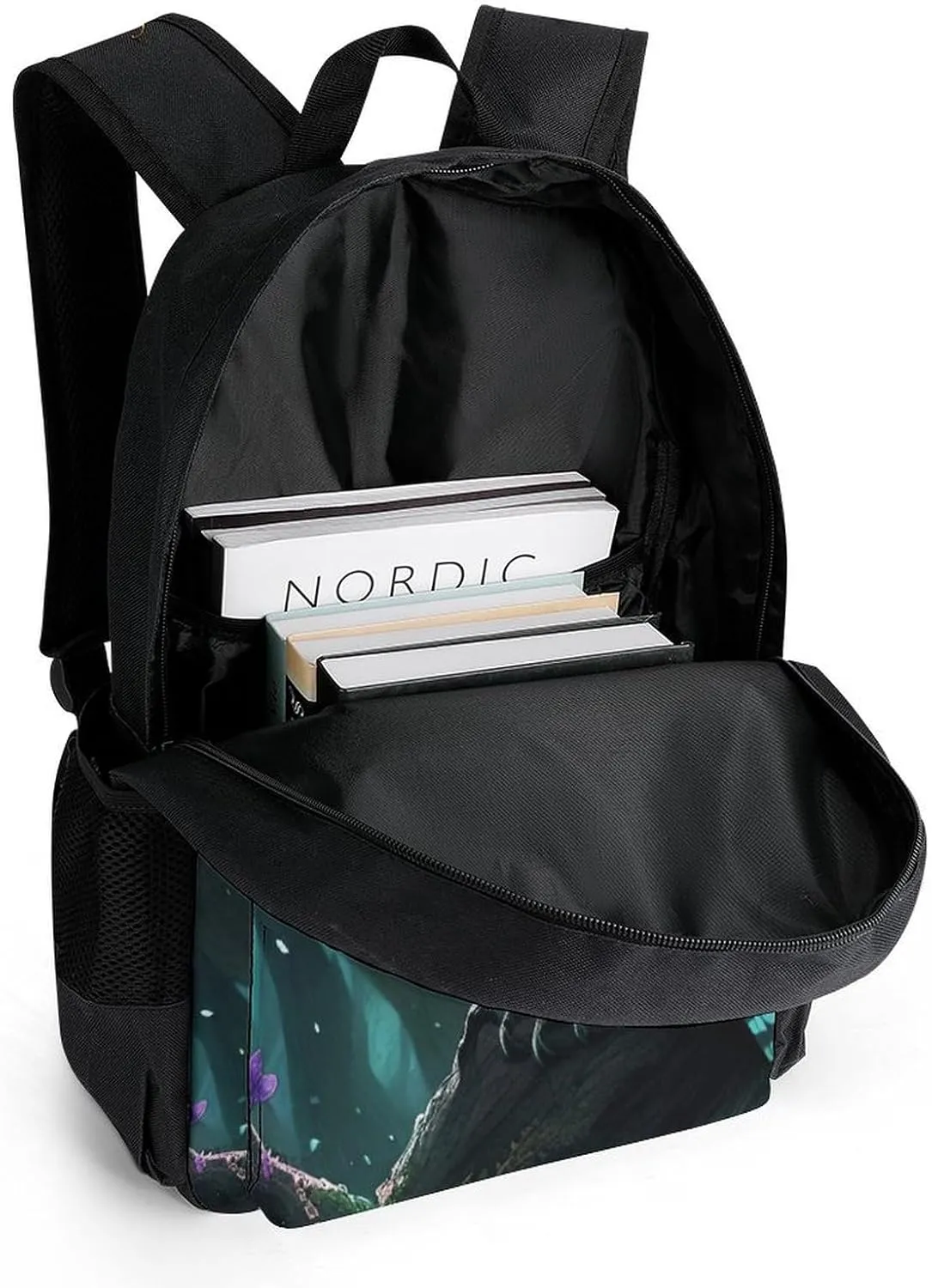 Backpack Anti-Theft Multipurpose Large Capacity Carry On Bag - Fantasy Beautiful Owls Art Camping Outdoor Backpack With Side Pockets
