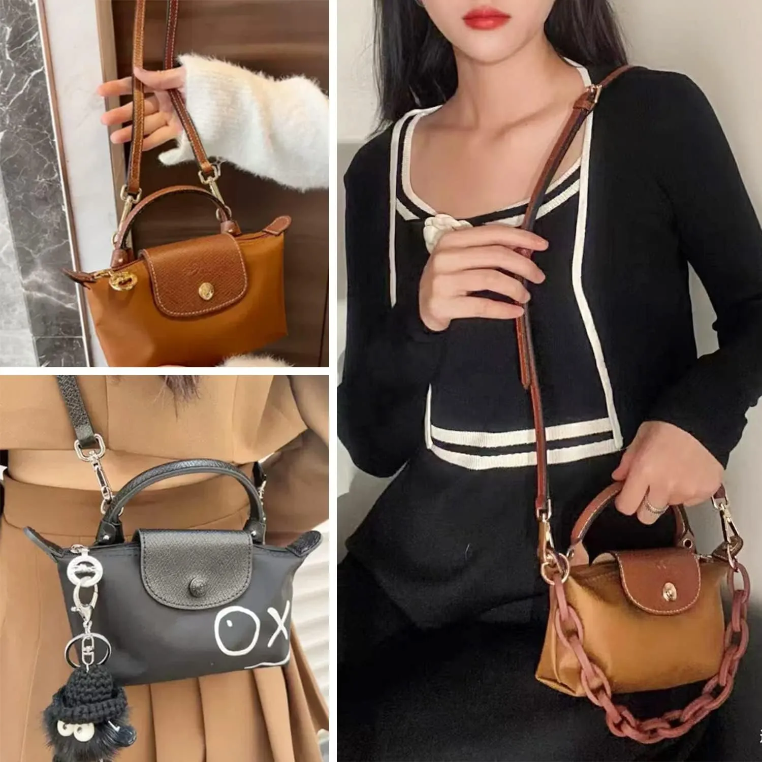 Bag Strap Accessories for Longchamp Bag Shoulder Strap Dumpling Crossbody Bag Perforated Conversion Accessories