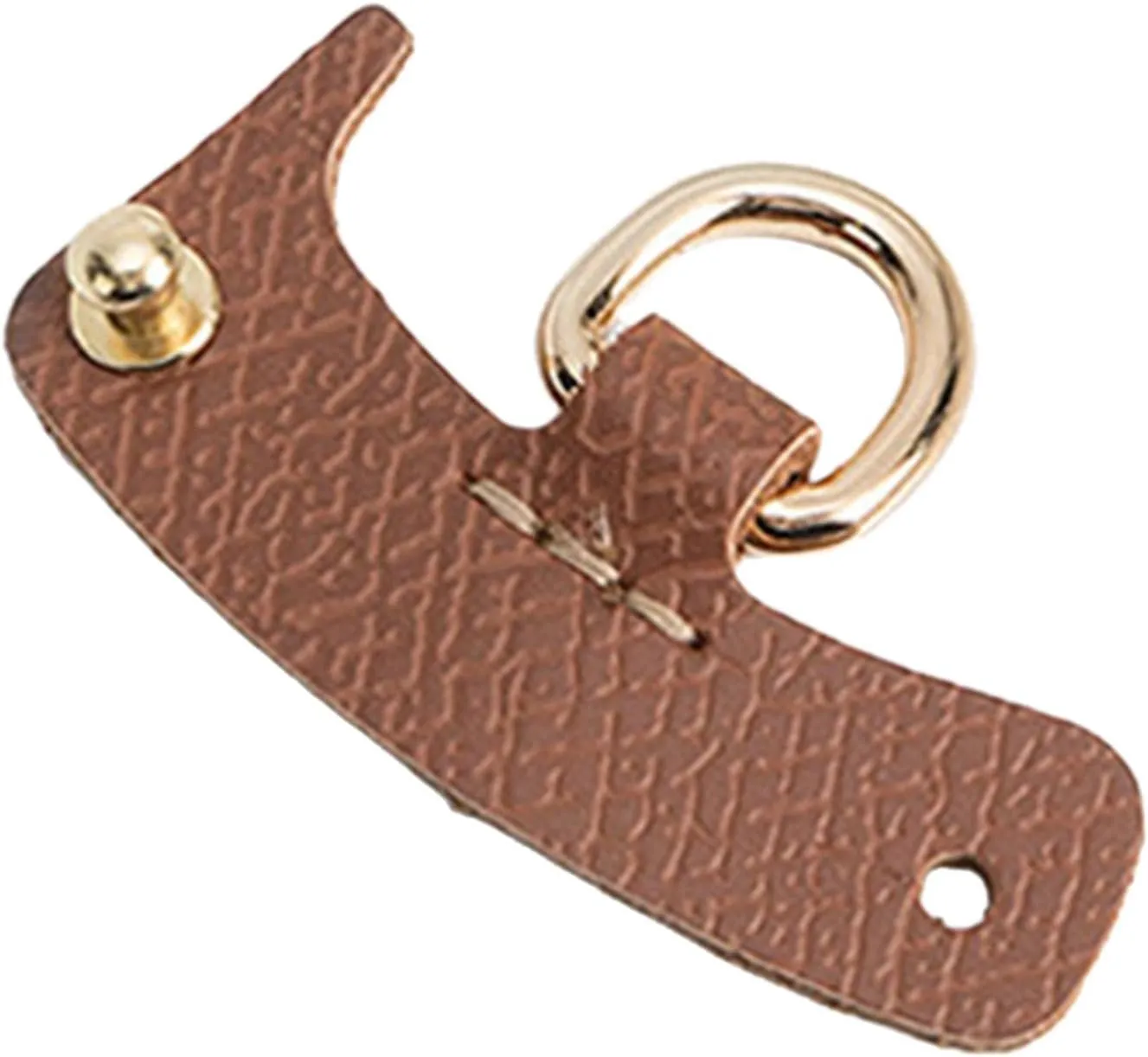 Bag Strap D Rings Bag Hardware No Punching Universal Bag Transformation Accessories for Clutch Bag Handbag Purse Modification Leather Craft (Brown)