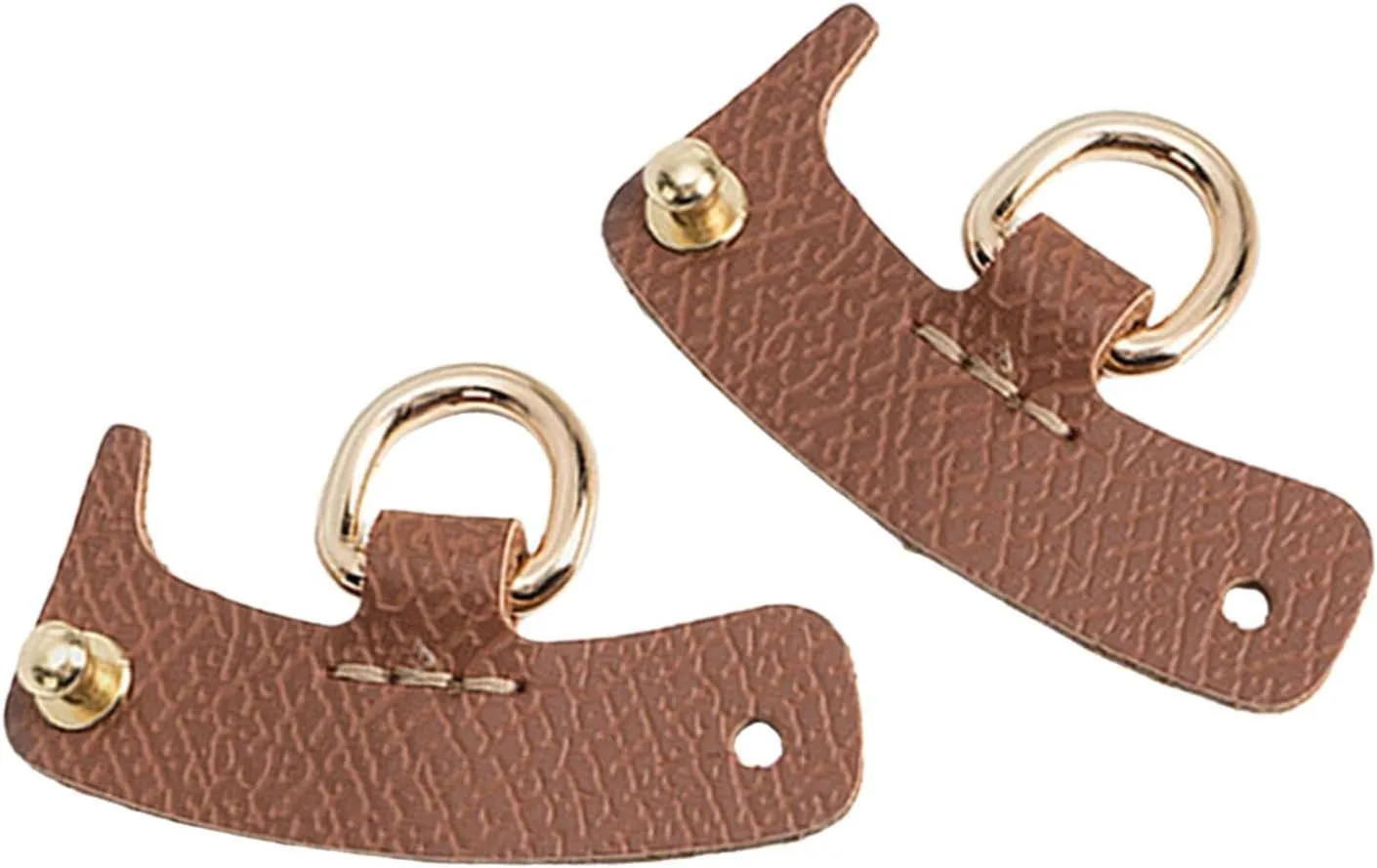 Bag Strap D Rings Bag Hardware No Punching Universal Bag Transformation Accessories for Clutch Bag Handbag Purse Modification Leather Craft (Brown)