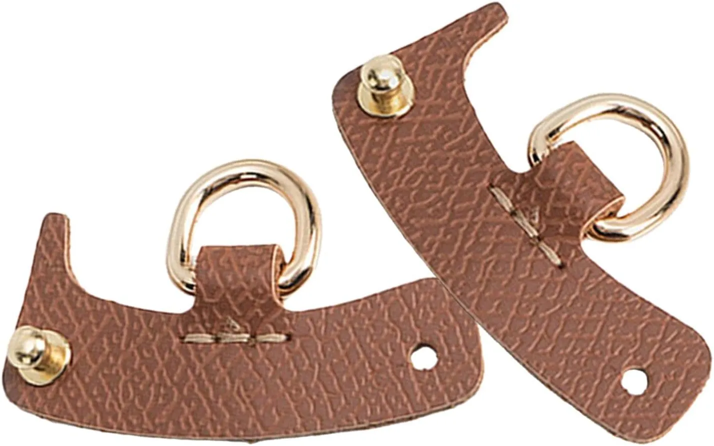 Bag Strap D Rings Bag Hardware No Punching Universal Bag Transformation Accessories for Clutch Bag Handbag Purse Modification Leather Craft (Brown)
