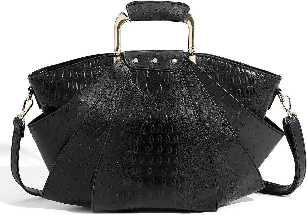 Bag Woman Large Capacity Leather Purse Fashion Designer Metal Top Handle Handbags Women Crossbody Large Bags for Women Tote