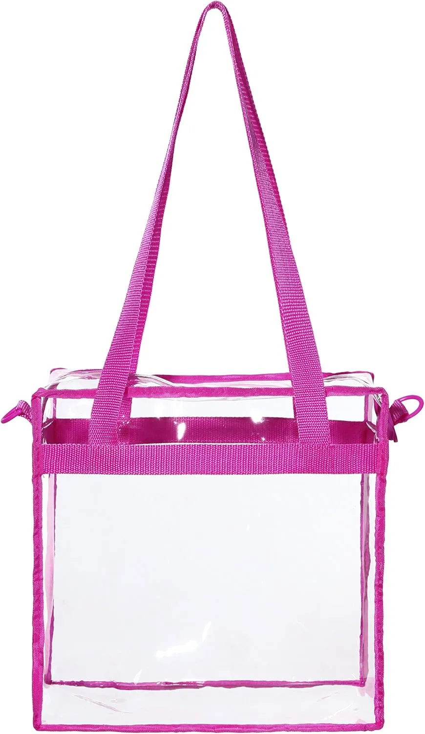 BAGAIL Clear Bags Stadium Approved Clear Tote Bag with Zipper Closure Crossbody Messenger Shoulder Bag with Adjustable Strap