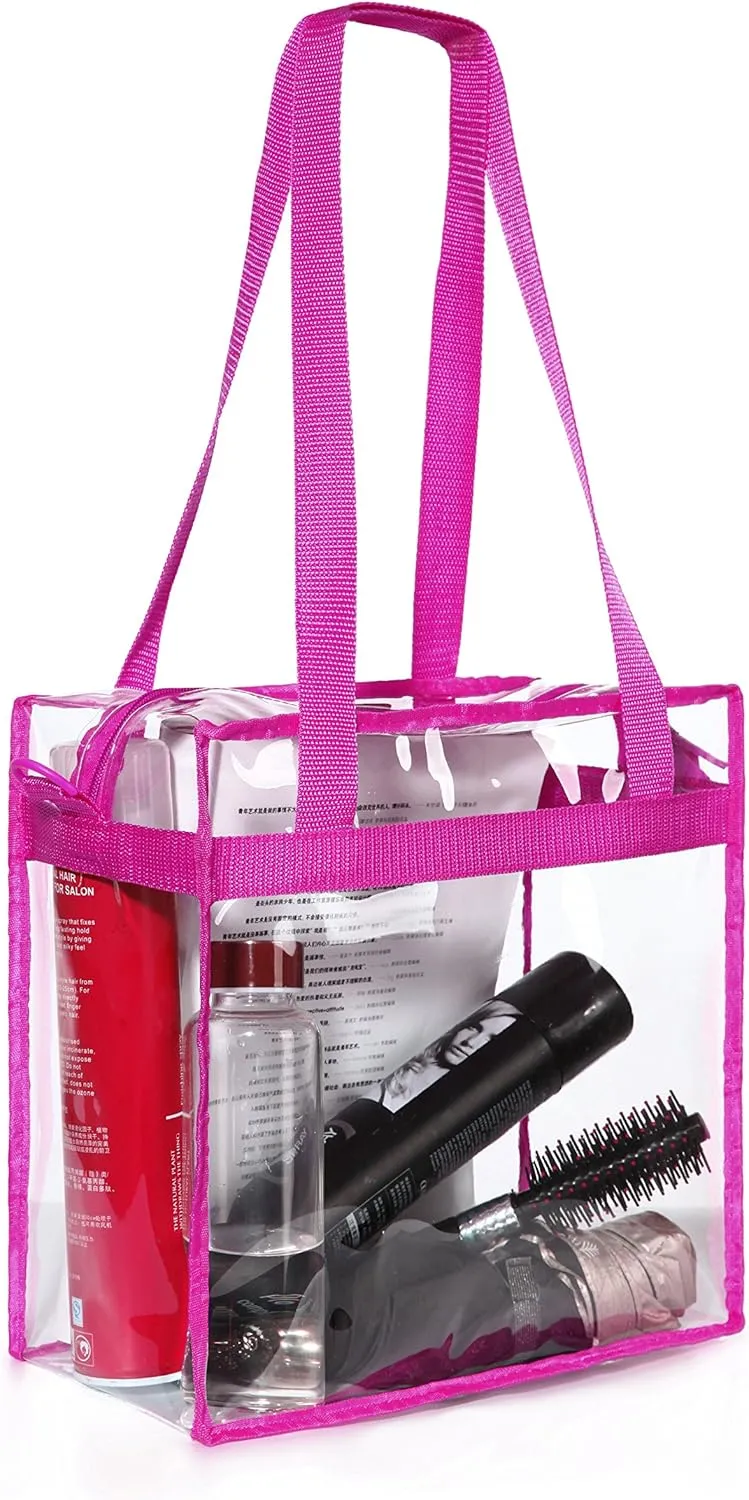 BAGAIL Clear Bags Stadium Approved Clear Tote Bag with Zipper Closure Crossbody Messenger Shoulder Bag with Adjustable Strap