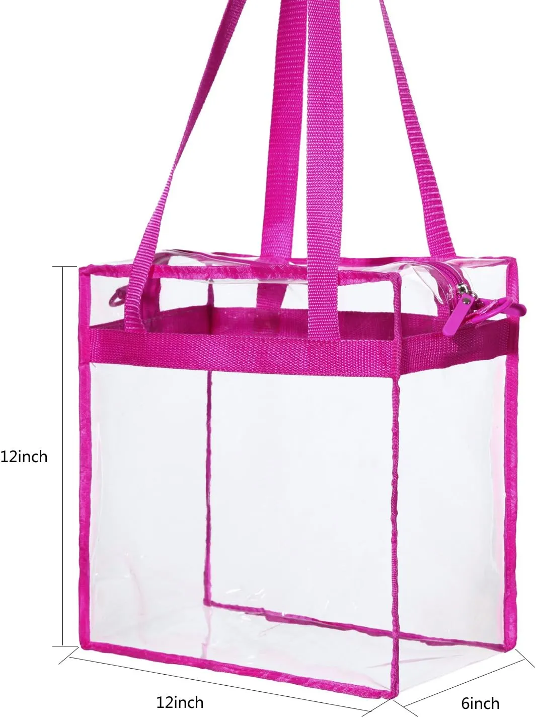 BAGAIL Clear Bags Stadium Approved Clear Tote Bag with Zipper Closure Crossbody Messenger Shoulder Bag with Adjustable Strap